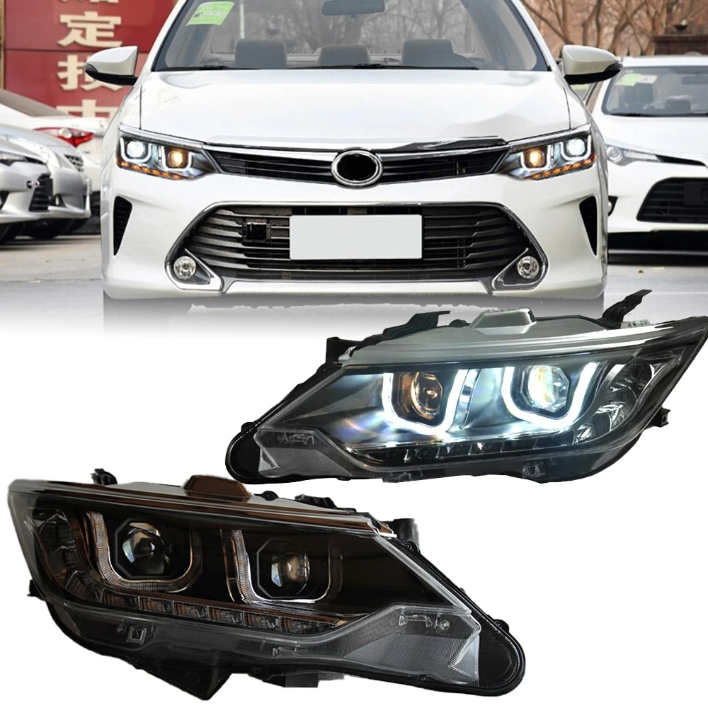 AKD Car Styling for Toyota Camry Headlights 2015-2017 Camry V55 LED Headlight DRL Hid Head Lamp Angel Eye Bi Xenon Accessories