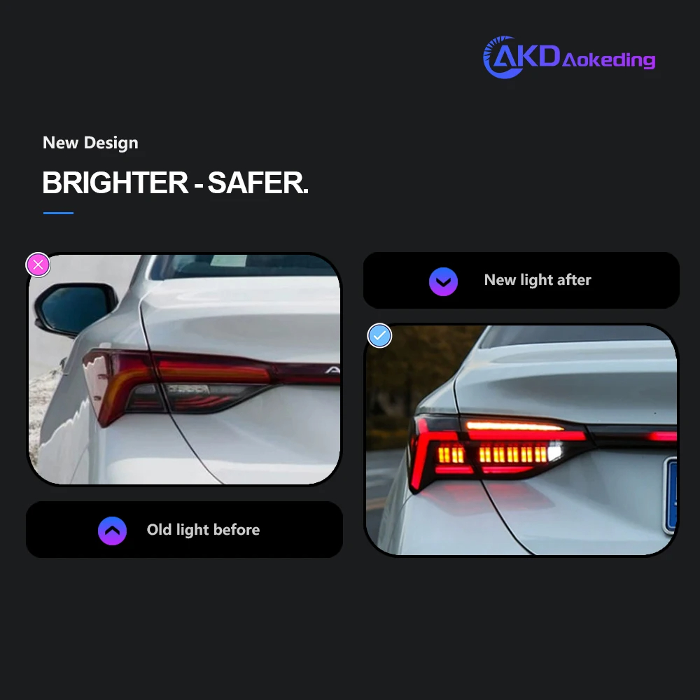 AKD Car Styling Tail Lamp for Toyota Avalon Tail Light 2018-2023 Avalon LED Tail Light Dynamic Signal Rear Lamp Auto Accesories