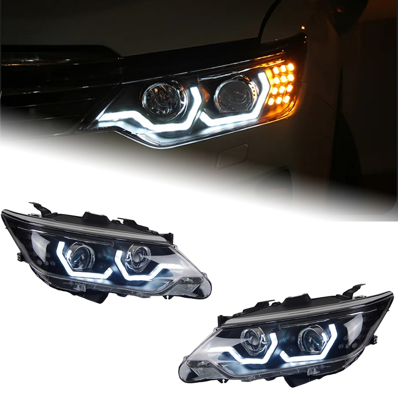 AKD Headlight For Toyota Camry 2015-2017 Head Lights LED Style Replacement DRL Daytime lights retrofit Projector Facelift