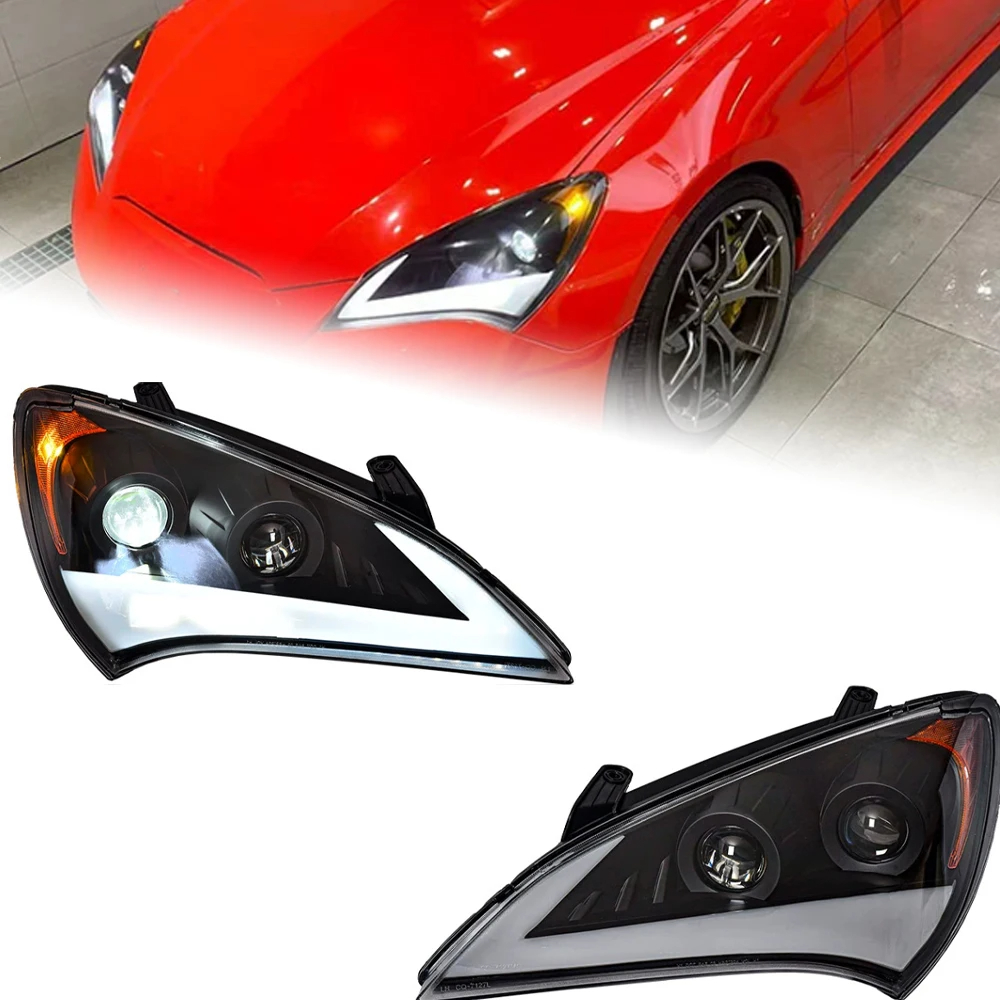 AKD Car Styling Head Lamp for Hyundai Genesis Coupe Headlights 2009-2012 Angel Eye Headlight LED DRL Signal Hid Auto Accessories