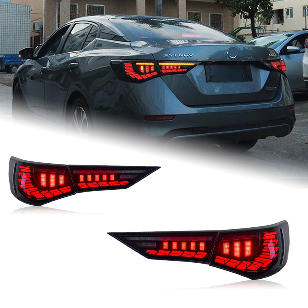 AKD Car Lights for Sylphy 2020-2022 Sentra LED Auto Taillights Assembly GTS Design Rear Fog Lamp Dynamic Turn Signal Light Upgrade