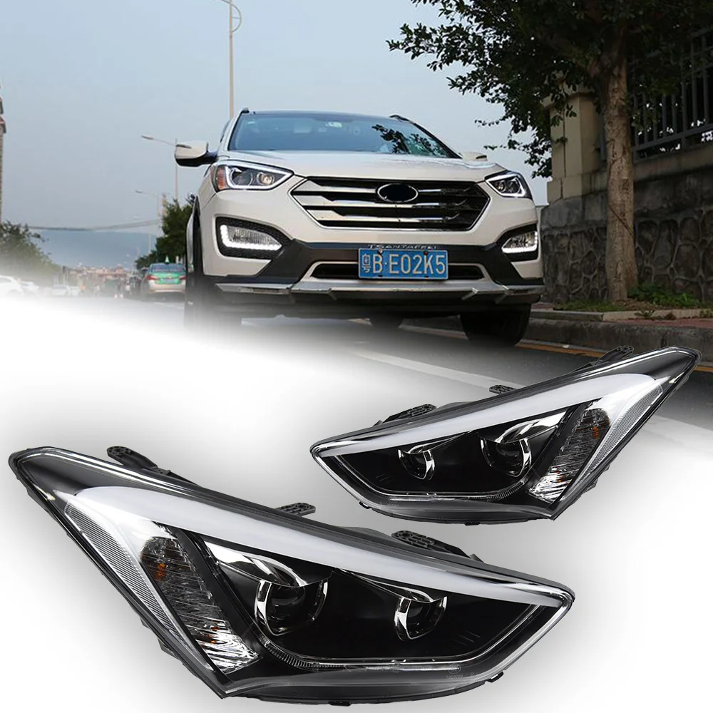 AKD Car Styling Head Lamp for Hyundai IX45 Headlights 2013-2016 New Santa Fe LED Headlight DRL Hid Bi Xenon Auto Accessories