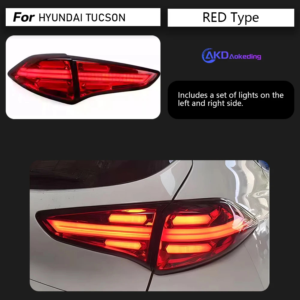 AKD Car Styling for Hyundai Tucson Tail Lights 2015-2018 New Tucson LED Tail Lamp LED DRL Signal Brake Reverse auto Accessories