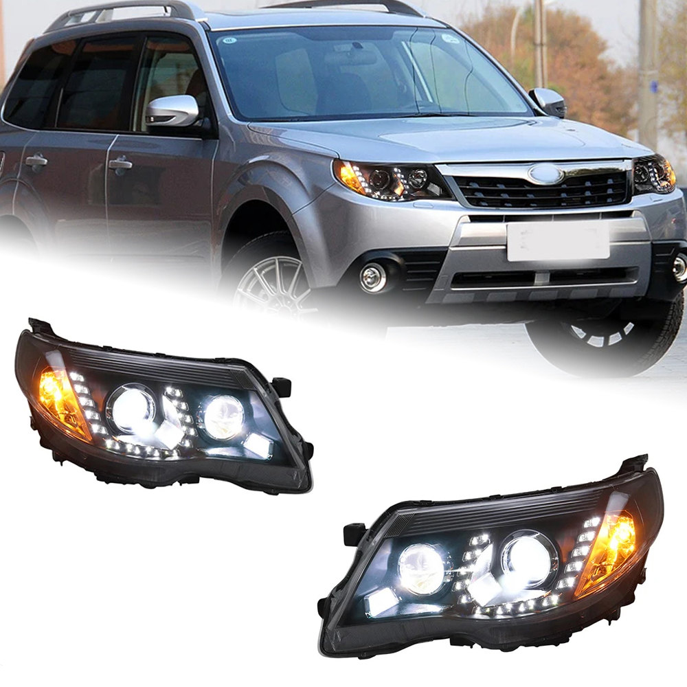 AKD Head Lamp for Subaru Forester LED Headlight 2008-2012 Headlights Forester DRL Turn Signal High Beam Angel Eye Projector Lens