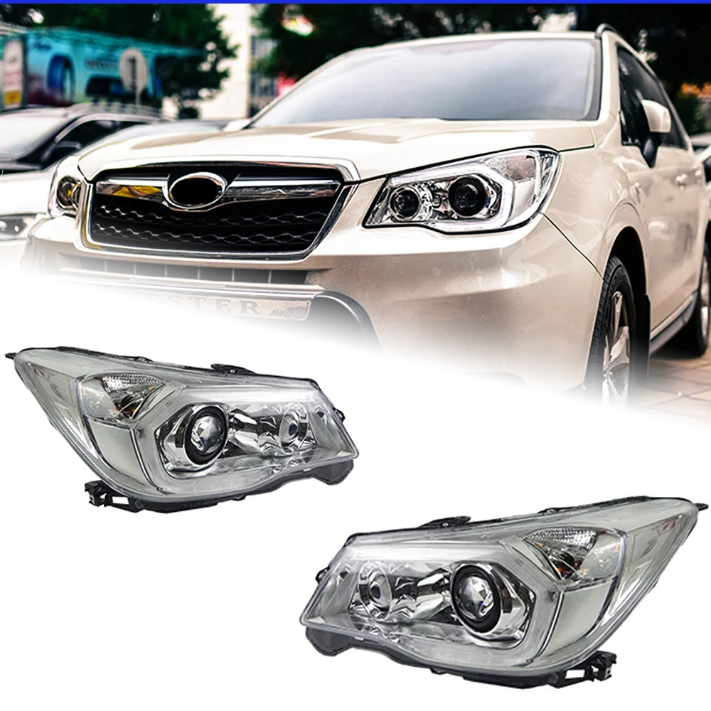 AKD Head Lamp for Subaru Forester LED Headlight 2013-2016 Headlights Forester DRL Turn Signal High Beam Angel Eye Projector