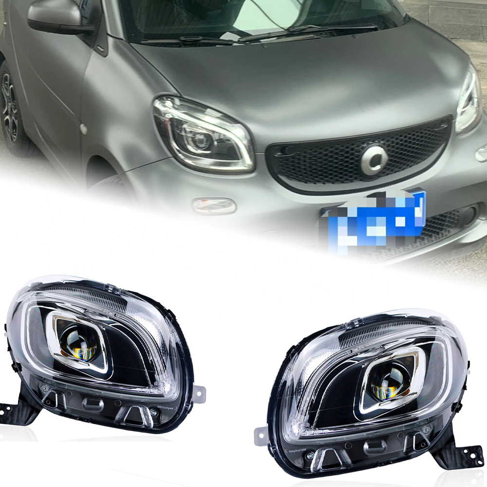 AKD Car Styling Head Lamp for Smart Headlights 2015-2020 Smart W453 LED Headlight LED DRL Hid Bi Xenon Auto Accessories