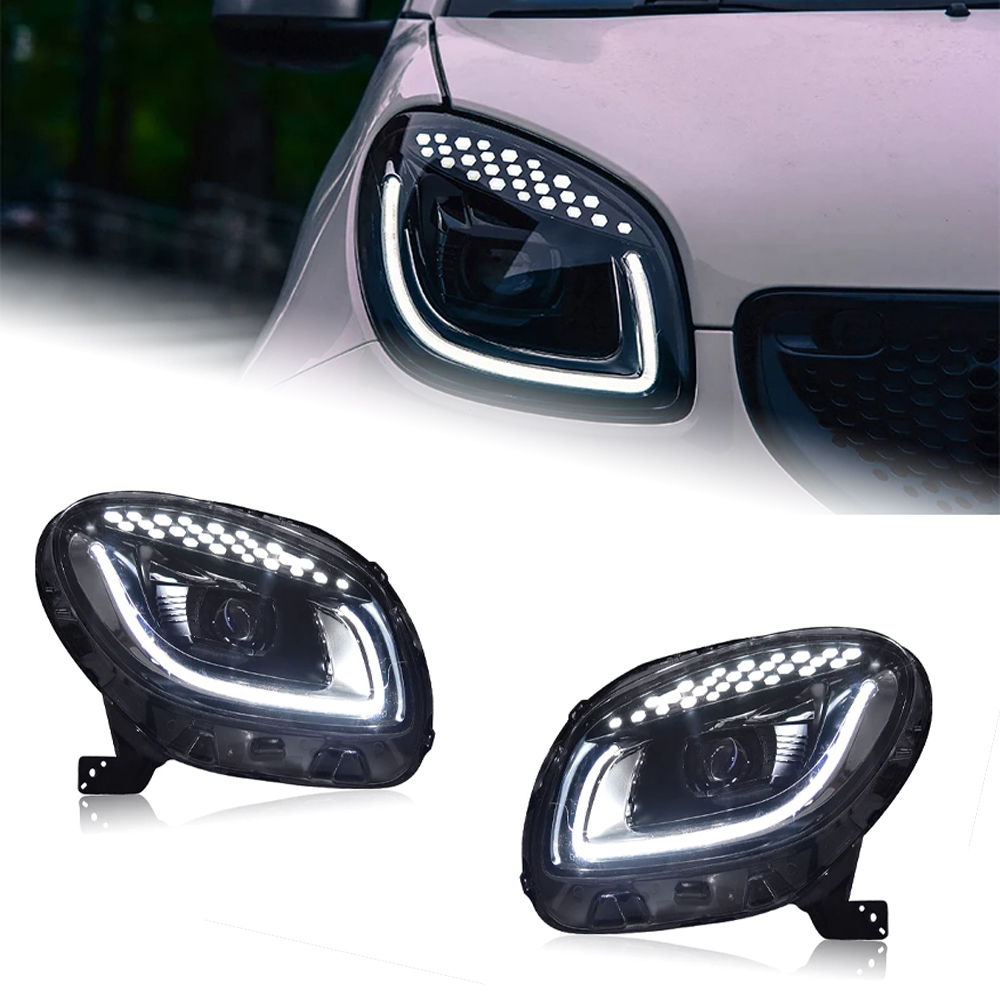 AKD Car Styling Head Lamp for Smart Headlights 2015-2018 Smart for Two LED Headlight LED DRL Hid Bi Xenon Auto Accessories