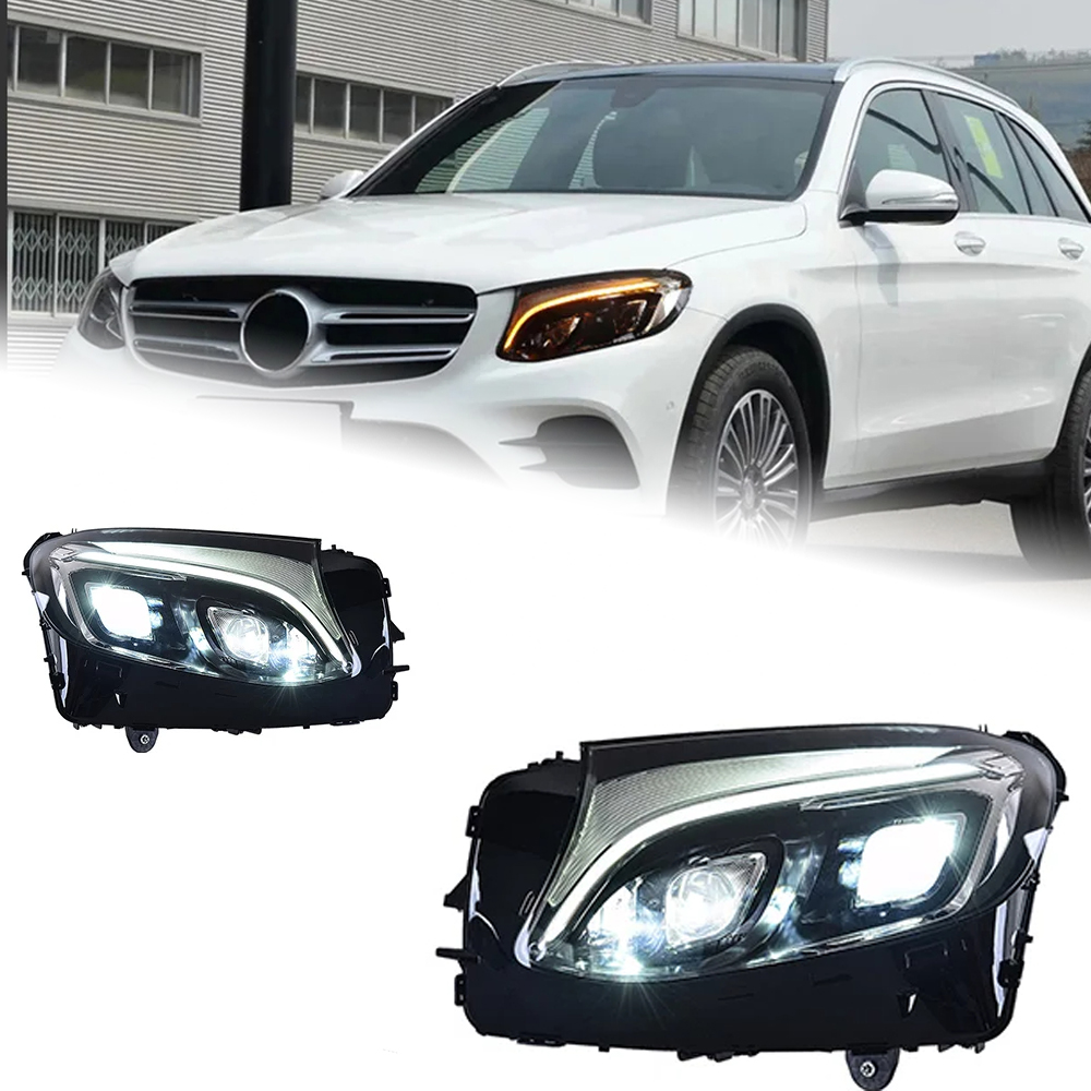 AKD Car Styling Headlights for Benz GLC W253 FLC LED Headlight 2016-2019 GLC200 GLC260 GLC300 GLC350 GLC43 GLC63 Upgrade Head Lamp DRL Signal Projector Len Automotive Accessories