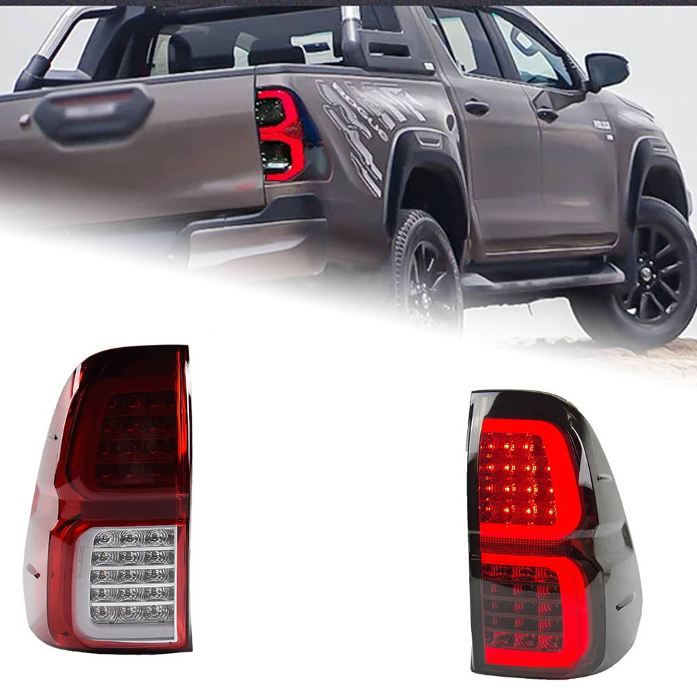 AKD Car Lights For Toyota Hilux Revo Rocco Vigo 2015-2021 LED Auto Taillight Assembly Upgrade High Configure Signal Lamp Tool Accessories