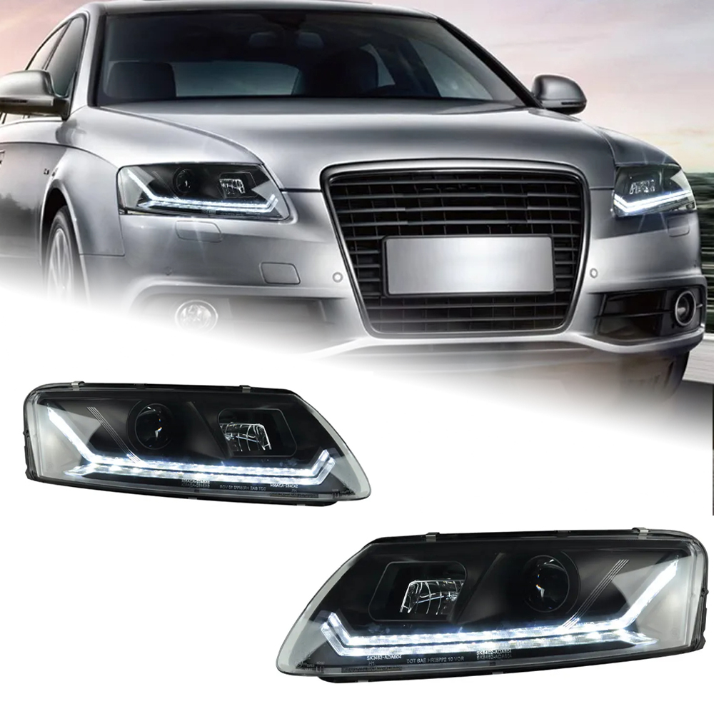 AKD Car Styling Head Lamp for Audi A6 Headlights 2005-2012 A6 LED Headlight C5 C6 Turn Signal DRL Bi Xenon Projector Auto Accessories