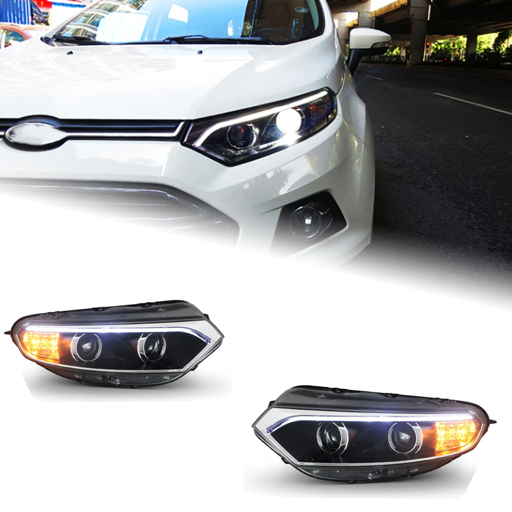 AKD Car Styling for Ford Ecosport Headlight 2014 up Ecosport LED Headlight DRL Hid Head Lamp Angel Eye Bi Xenon Beam Accessories