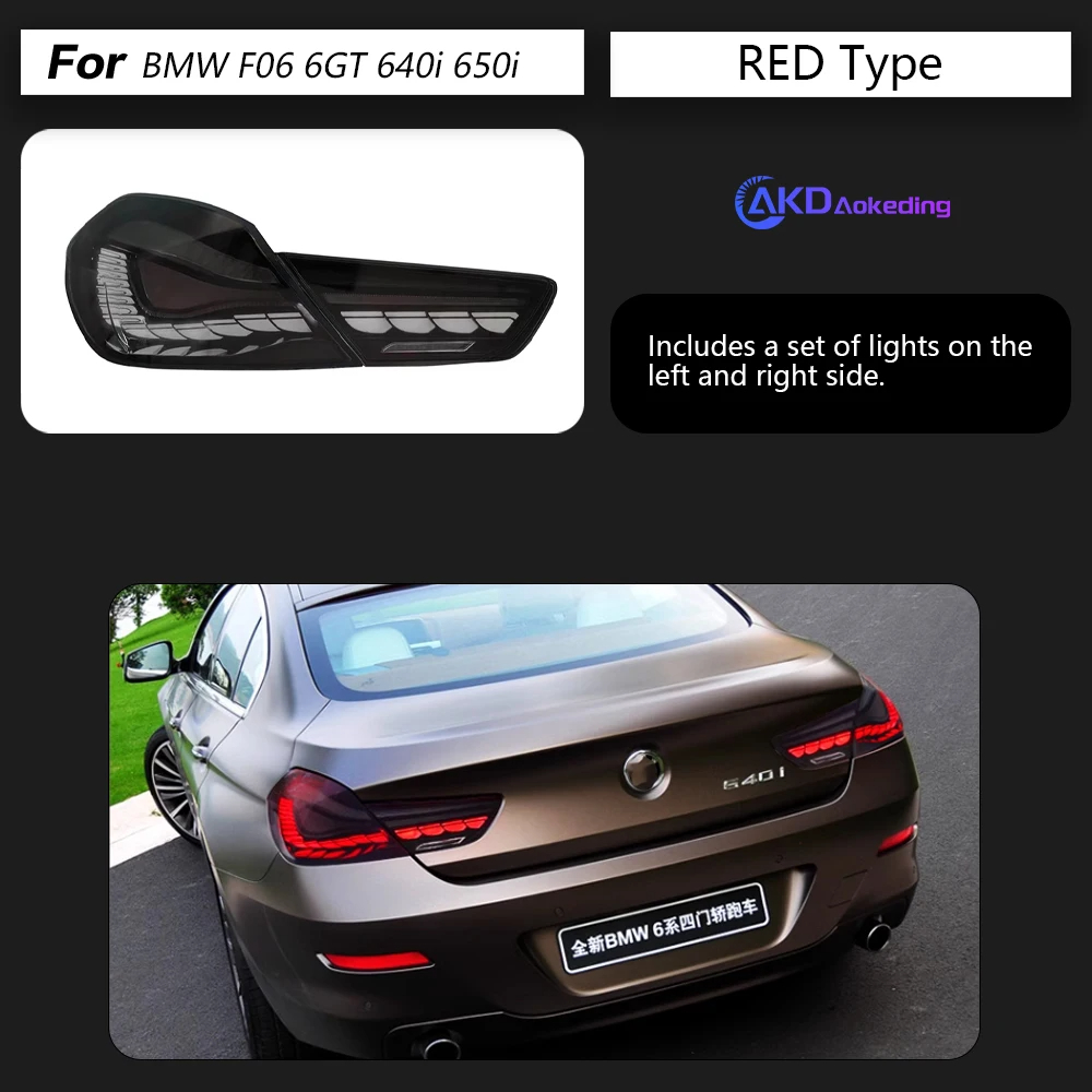 AKD Tail Lamp for BMW F06 6GT LED Tail Light 2009-2017 640i 650i F12 F13 Rear Fog Brake Turn Signal Automotive Accessories