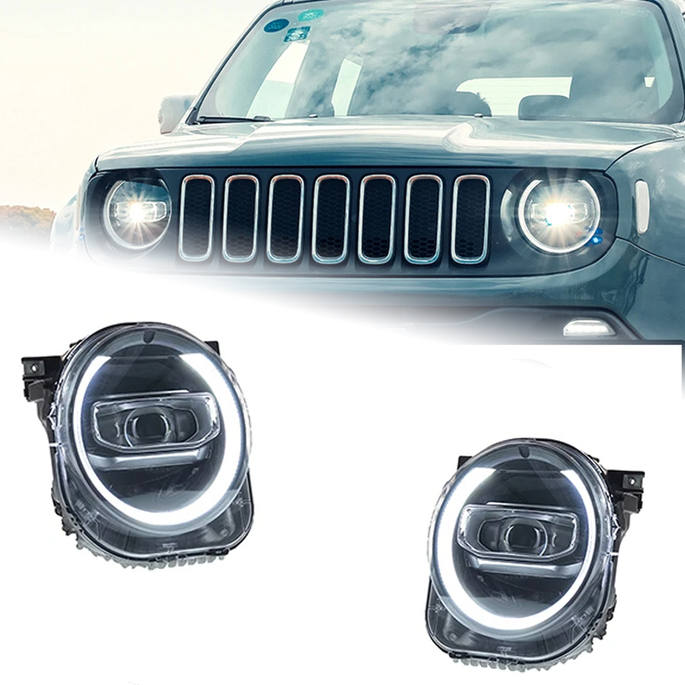 AKD Car Styling for Jeep Renegade Headlights 2016-2020 LED Headlight LED DRL Hid Head Lamp Angel Eye Bi Xenon Beam Accessories