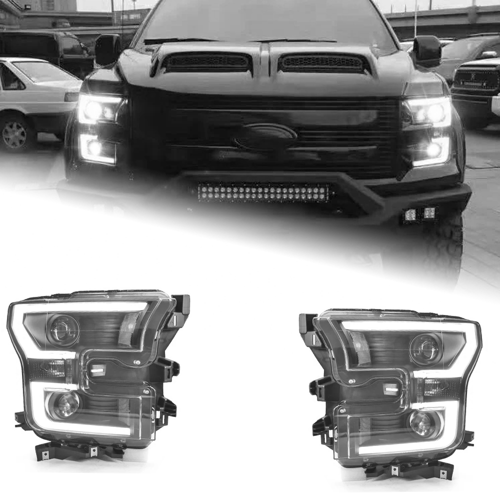 AKD Car Lights for Ford Raptor Tremor F150 2015-2019 F-150 Pick-up LED Auto Headlight Upgrade Bicofal Lens Signal Lamp Accessories