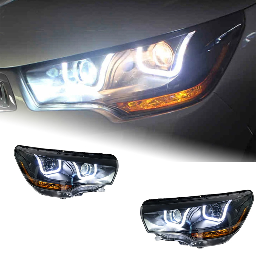 AKD Car Lights for Citroen C4L 2013-2016 LED Auto Headlight Assembly Upgrade Bifocal Lens Blink Signal Lamp Tool Accessories