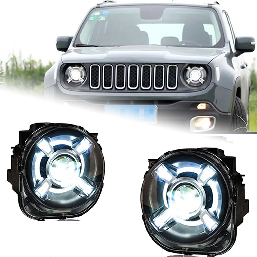 AKD Car Styling for Jeep Renegade Headlights 2015-2018 LED Headlight LED DRL Hid Head Lamp Angel Eye Bi Xenon Beam Accessories