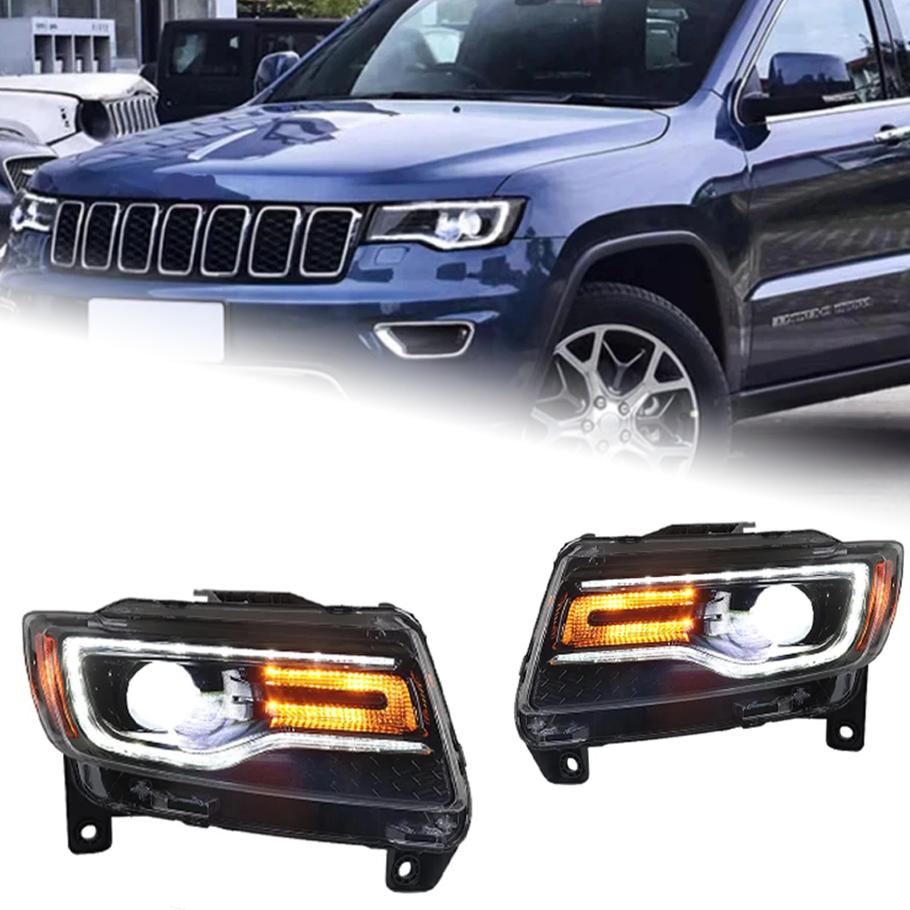 AKD Head Lamp for Grand Cherokee LED Headlight 2011-2016 Headlights Compass DRL Turn Signal High Beam Angel Eye Projector Lens