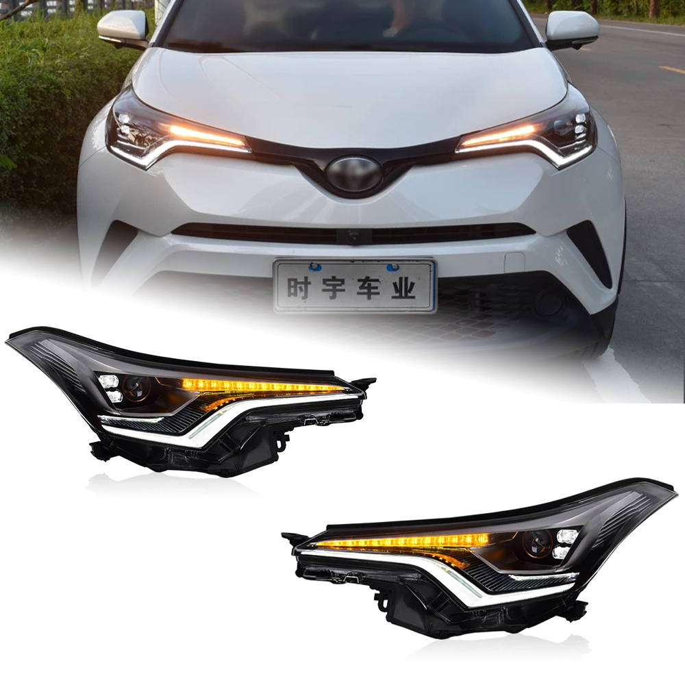 AKD Head Lamp for Toyota C-HR LED Headlight 2018-2021 Headlights CHR DRL Turn Signal High Beam Angel Eye Projector Lens