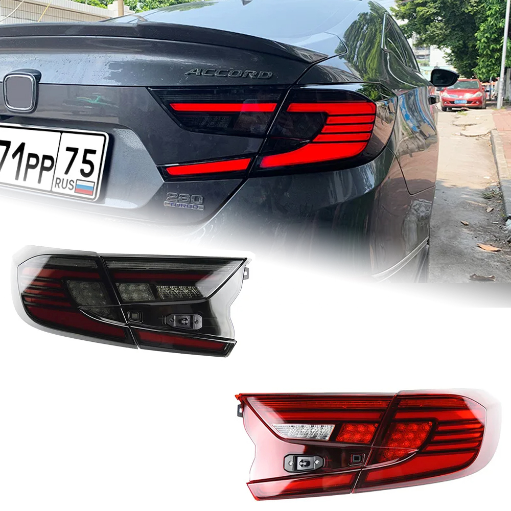 AKD Car Lights for Honda Accord X 2018-2022 10th LED Auto Taillights Assembly Upgrade Angel Wing Design Dynamic Lamp Accessories