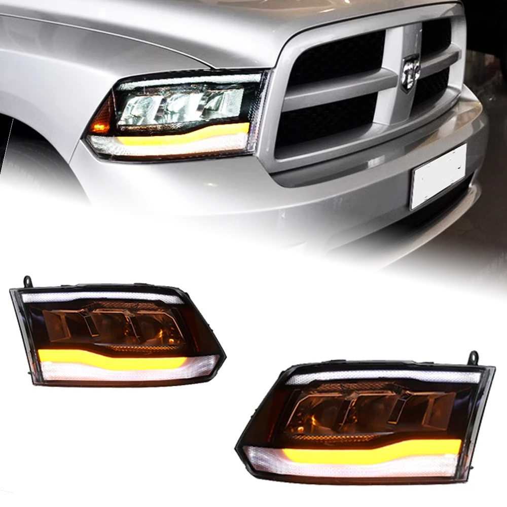 AKD Head Lamp for Dodge RAM 1500 LED Headlight 2008-2018 Headlights RAM DRL Turn Signal High Beam Angel Eye Projector Lens