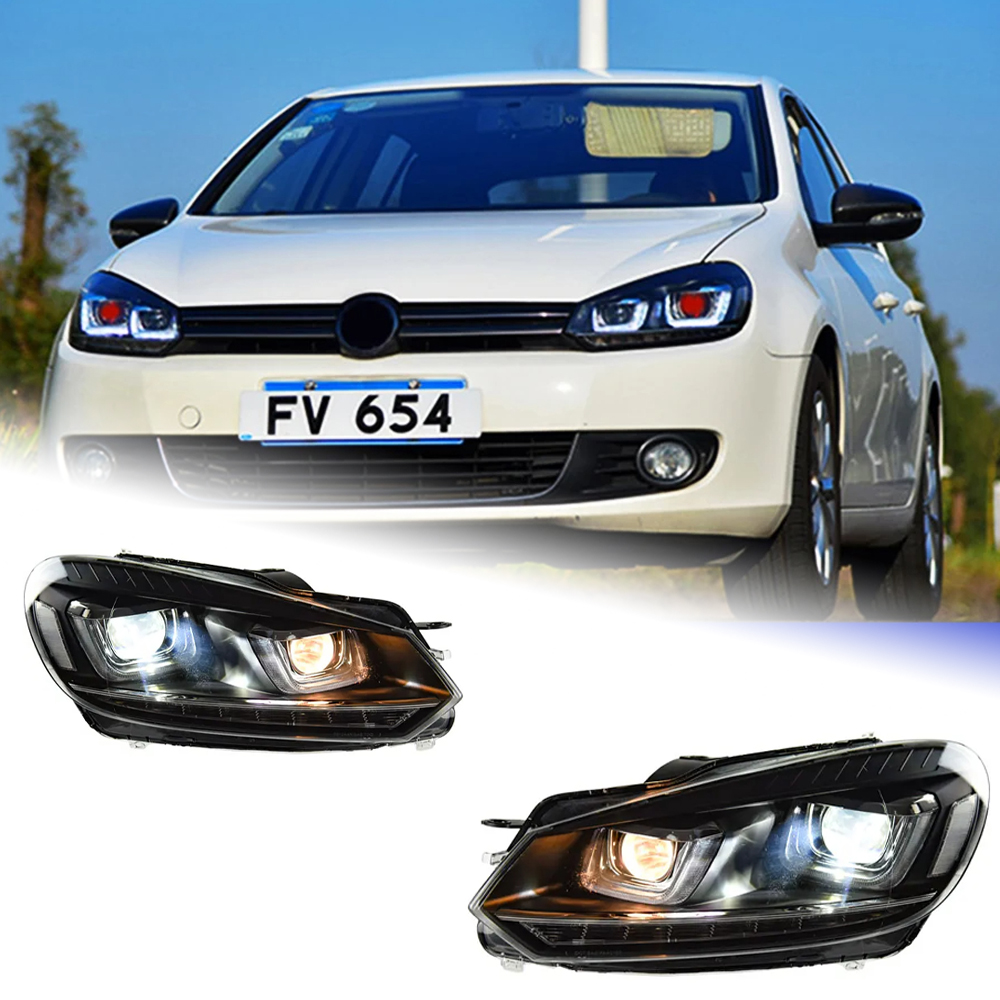 AKD Car Styling for VW Golf 6 Headlight 2009-2012 Dynamic Signal Golf6 LED DRL Hid Head Lamp Angel Eye Bi Xenon Beam Accessories