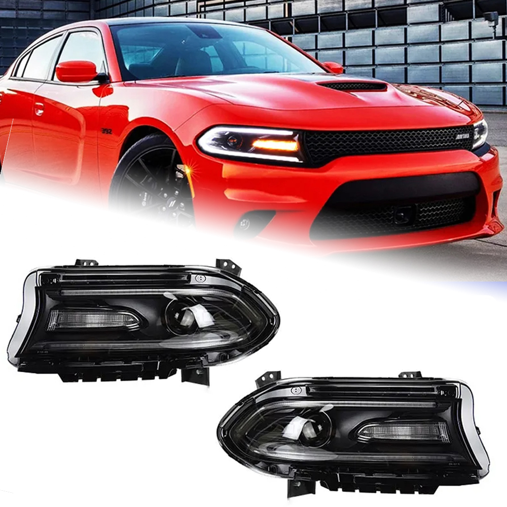 AKD Car Styling for Dodge Charger Headlights 2015-2019 New Charger LED Headlight Dynamic Signal Drl Bi Xenon Auto Accessories