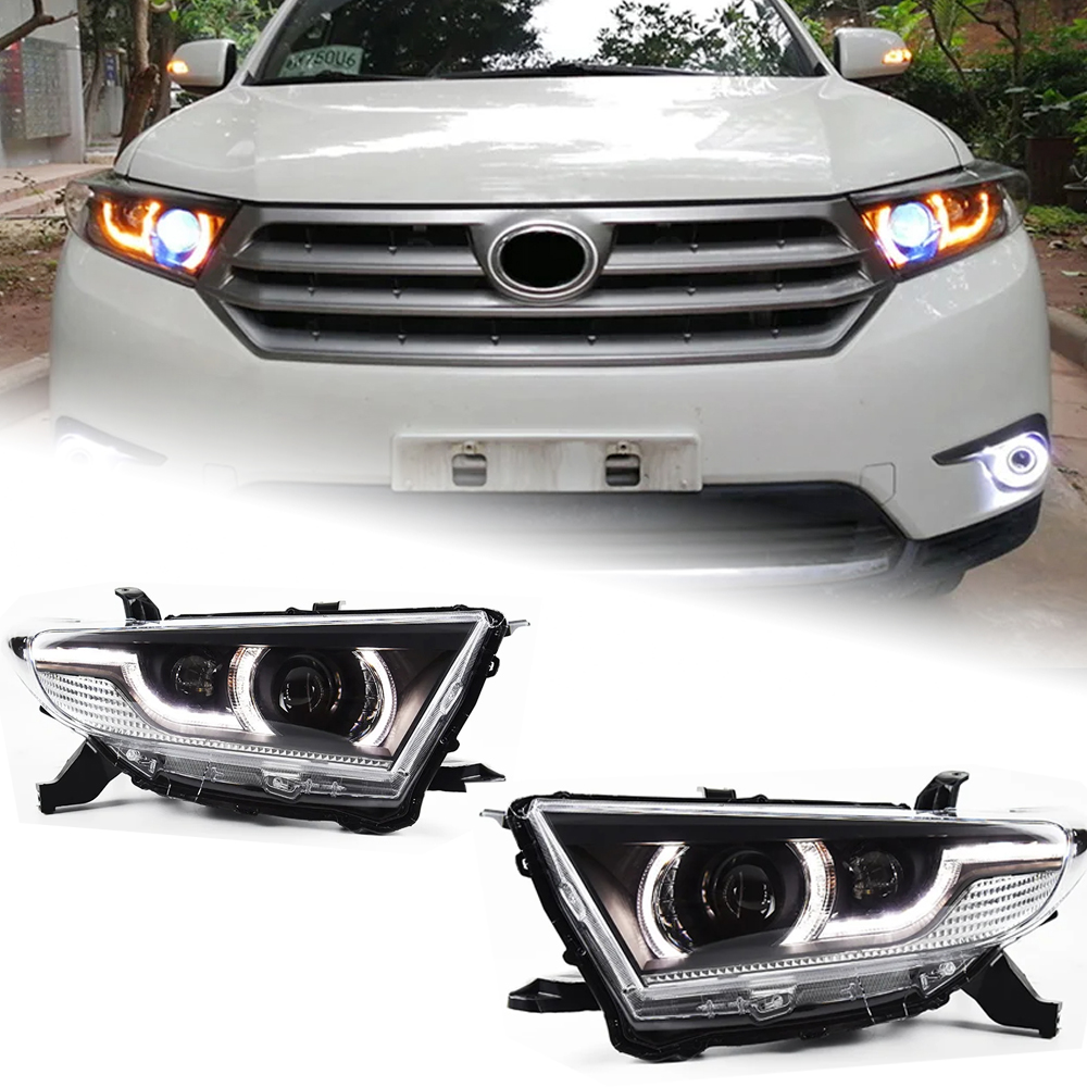 AKD Car Lights for Toyota Highlander 2012-2014 Kluger LED Headlights Assembly Upgrade RR Aurora Design Bifocal Lens Tool Accessories