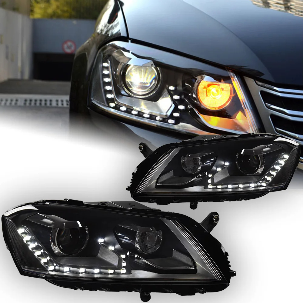 AKD Car Lights For VW Passat B7 EU 2012-2016 Magotan LED Auto Headlights Assembly Upgrade Tears Eye Design Signal Lamp Accessories