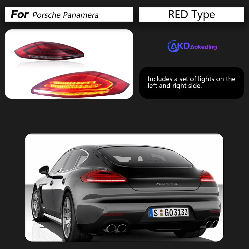 AKD Car Styling for Porsche Panamera LED Tail Light 2014-2017 Panamera Rear Fog Brake Turn Signal Auto Accessories