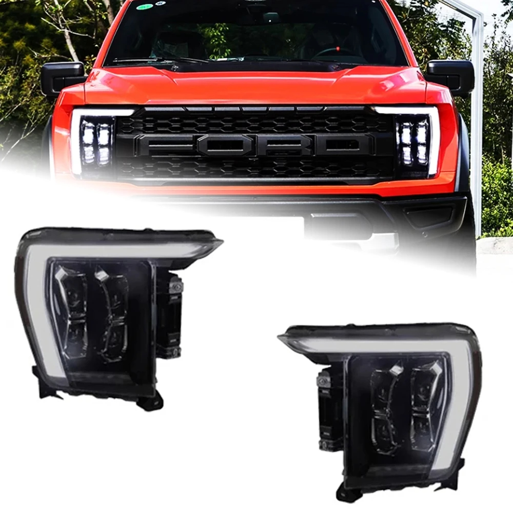 AKD Car Styling for Ford F-150 Raptor LED Headlight 2021-2023 Headlights F150 DRL Turn Signal High Bea Bi Xenon Beam Accessories