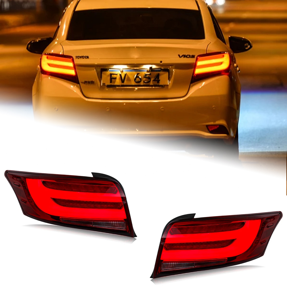 AKD Car Styling for Toyota Vois Tail Lights 2014-2016 Yaris Sedan LED Tail Lamp LED DRL Brake Signal Reverse auto Accessories