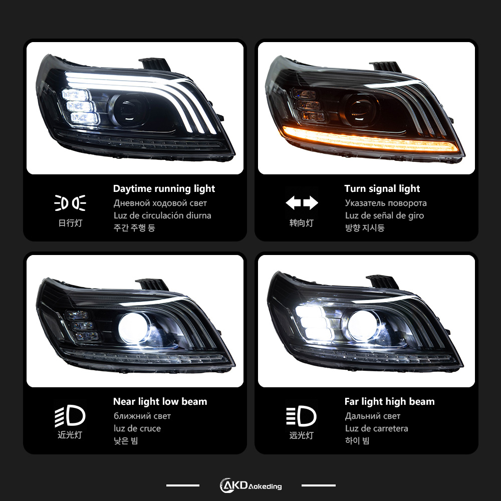 AKD Car Lights For Chevrolet Lova Head Lamp 2006-2010 LED Auto Headlights Assembly Upgrade Eyelid High Configure Front Dynamic Style Design Signal Lamp Accessories