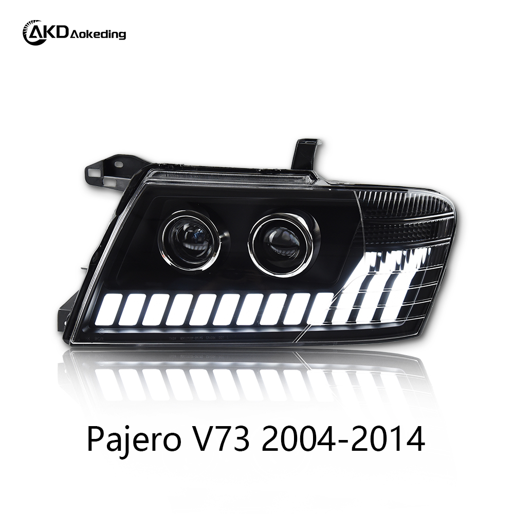AKD Car Lights for Mitsubishi Pajero V73 LED Headlight Projector Lens 2004-2014 Montero V75 V77 Dynamic Signal DRL Accessories