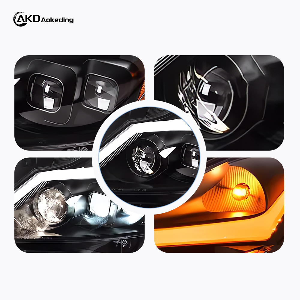 AKD Headlight Assembly Upgrade for 2010-2015 Infiniti G37 And G25 Models, Featuring LED Laser Sequential Turn Signals, Daytime Running Lights, And Bi-xenon Projector Lenses.