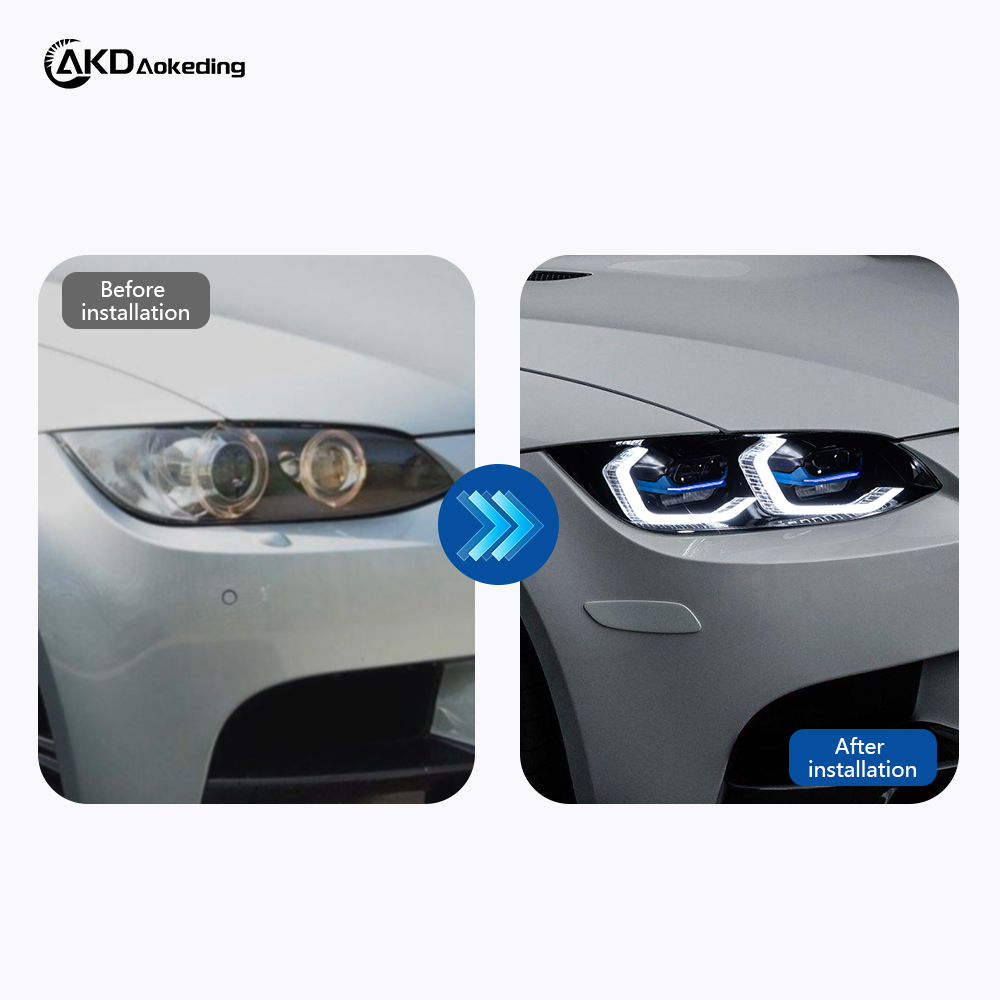 AKD is suitable for 2007-2010 BMW 3 Series E92 two-color spoon headlights two-color front lighting four near and eight far