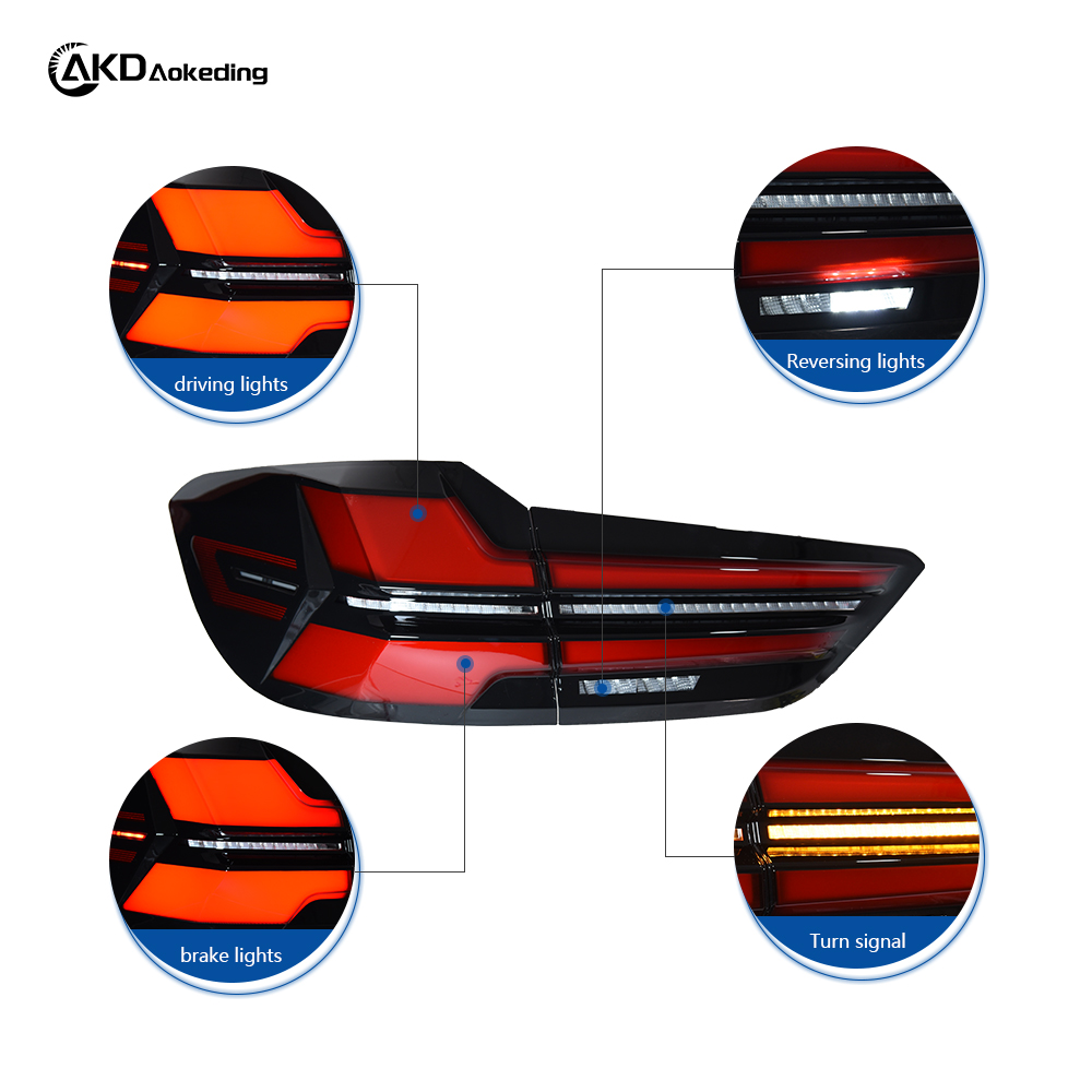 AKD LED Taillight Assembly for 2014-2019 BMW X6 F16 Models, Including Driving Brake Lights, Reversing Lights, And Sequential Turn Signals.