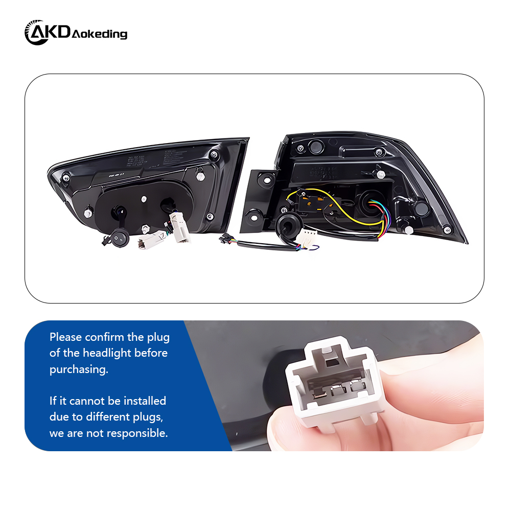 AKD is suitable for retrofitting 2008-2018 Mitsubishi Lancer EX taillight assemblies with LED daytime running lights, sequential turn signals, and reversing lights.