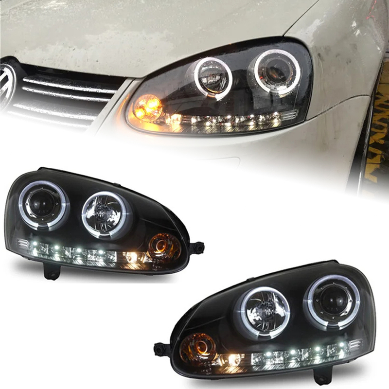 AKD Car Styling for VW Jetta Headlights 2006-2011 Jetta Gli LED Headlight Angel Eye Led Drl Hid Bi Xenon Auto Accessories