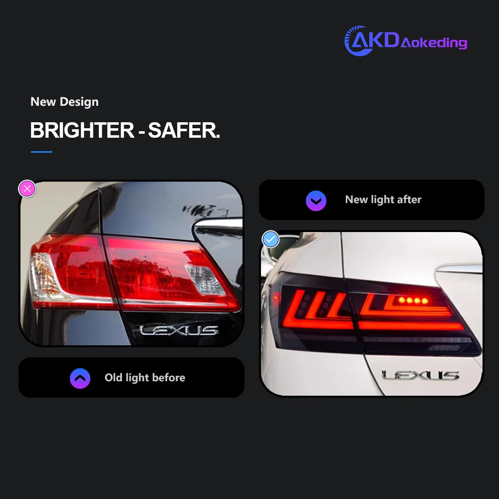 AKD Car Styling Tail Lamp for Lexus ES240 Tail Lights 2006-2012 ES300 LED Tail Light ES350 DRL Signal Brake Reverse auto Accessories