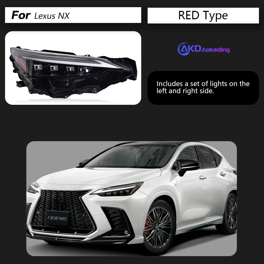 AKD Car Styling Head Lamp for Lexus NX NX200T Headlights 2022-2023 NX300H LED Headlight NX200 NX300 DRL Signal Auto Accessories