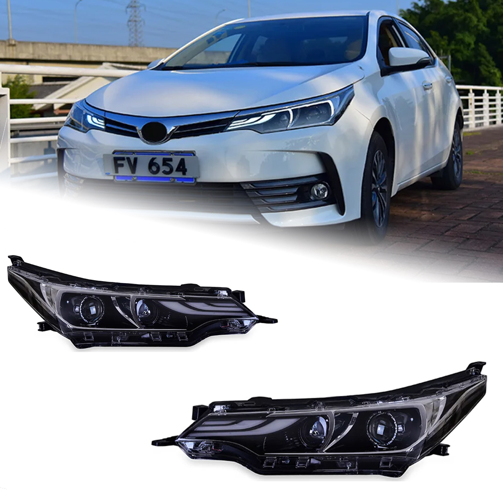 AKD Head Lamp for Corolla LED Headlight 2017-2019 Headlights Corolla Altis DRL Turn Signal High Beam Angel Eye Projector Lens