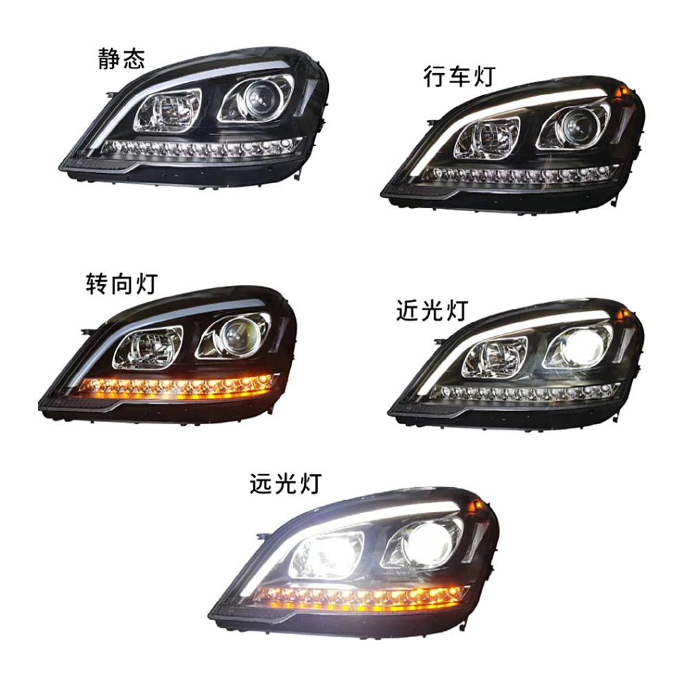 AKD Car Styling Head Lamp for Benz W164 Headlights 2009-2012 ML350 ML400 ML500 LED Headlight DRL Signal auto Accessories