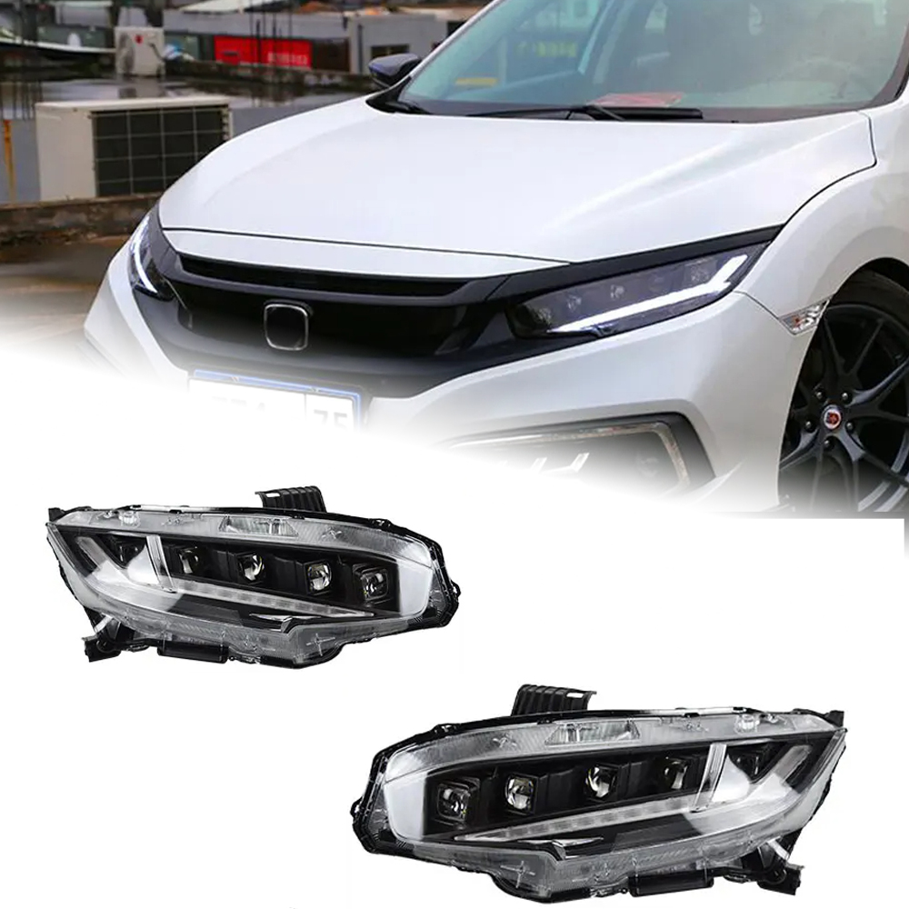 AKD Car Styling for Honda Civic X Headlights 2016-2021 New Civic LED Headlight LED DRL Head Lamp LED Low Beam High Beam Accessories