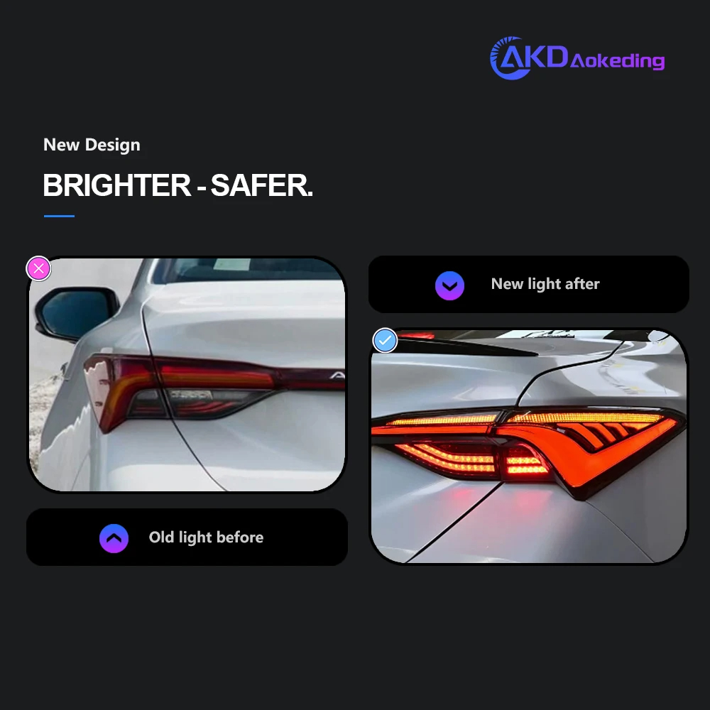 AKD Car Styling Tail Lamp for Toyota Avalon Tail Lights 2018-2023 Avalon LED Tail Light Dynamic Signal Rear Lamp Auto Accesories