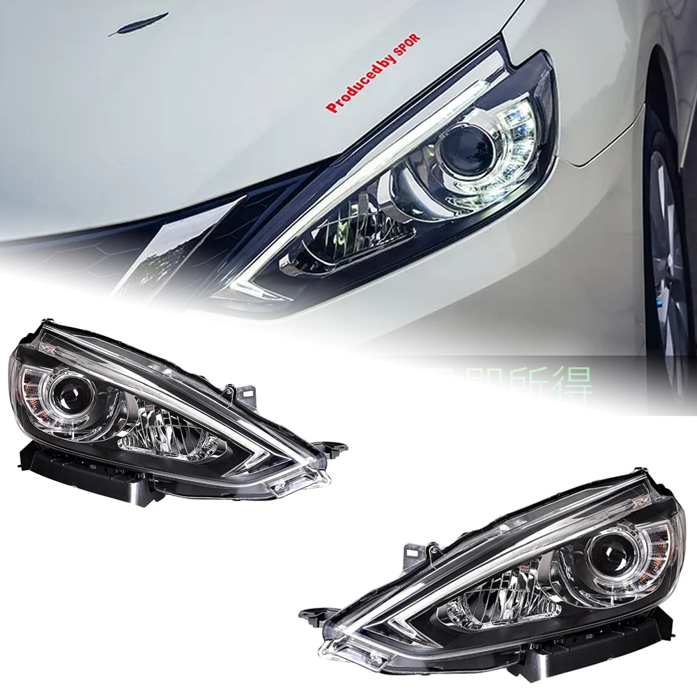 AKD Head Lamp for Nissan Sylphy LED Headlight 2016-2019 Headlights Sylphy DRL Turn Signal High Beam Angel Eye Projector A