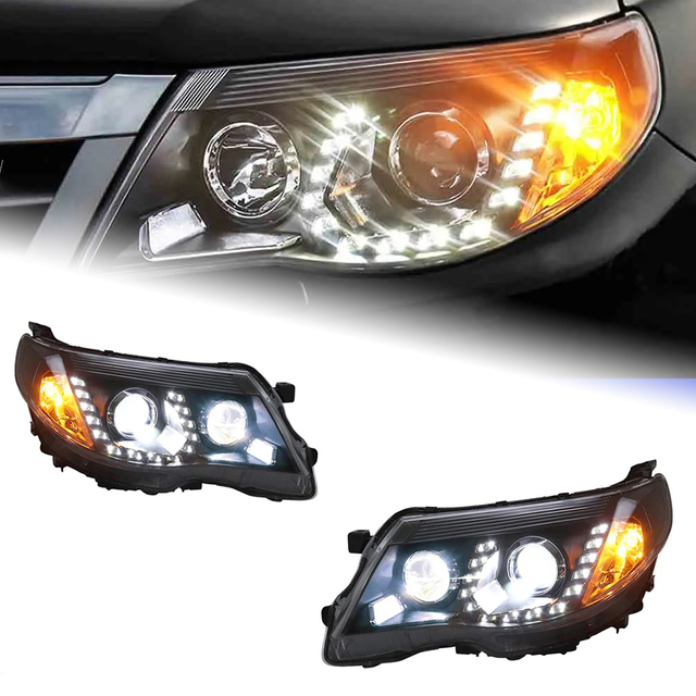 AKD Head Lamp for Subaru Forester LED Headlight 2008-2012 Headlights Forester DRL Turn Signal High Beam Angel Eye Projector Lens