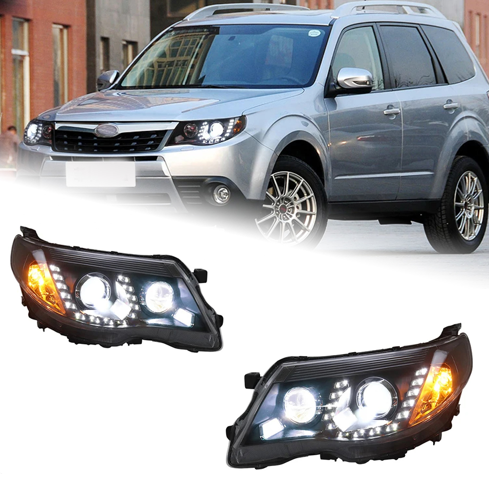 AKD Head Lamp for Subaru Forester LED Headlight 2008-2012 Headlights Forester DRL Turn Signal High Beam Angel Eye Projector Lens