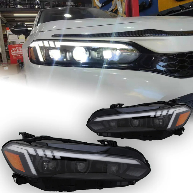 AKD Car Lights for Civic 11th 2021-Now LED Auto Headlight Assembly Upgrade Projector 3 Lens Dynamic Signal Lamp LHD RHD Accessories