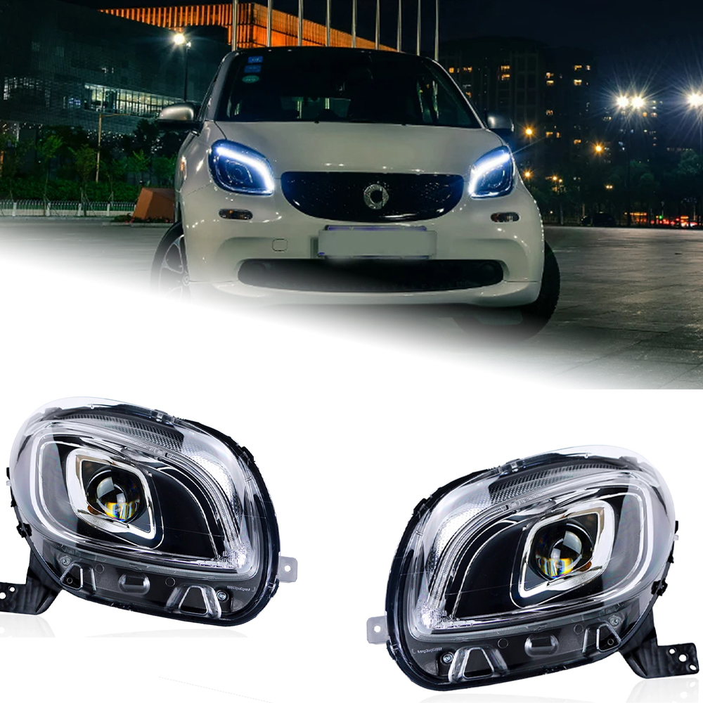 AKD Car Styling Head Lamp for Smart Headlights 2015-2020 Smart W453 LED Headlight LED DRL Hid Bi Xenon Auto Accessories