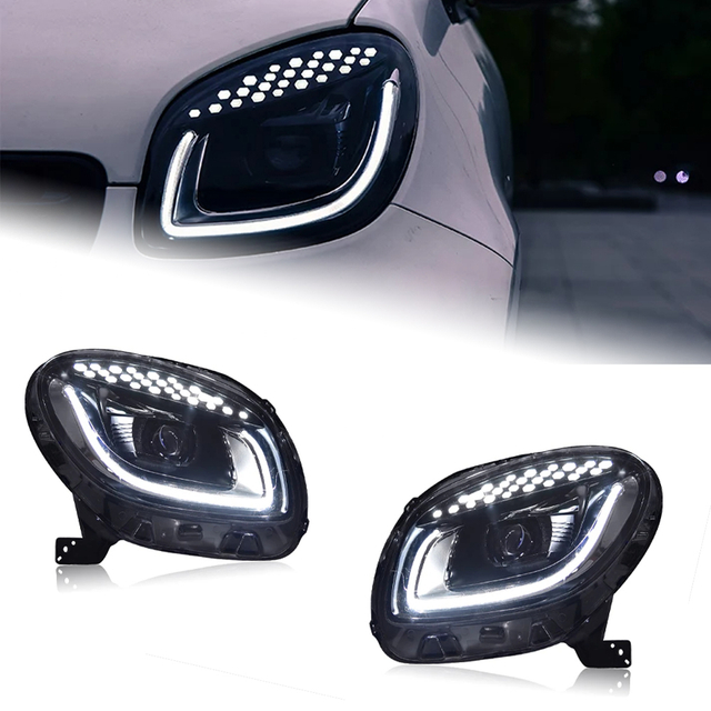 AKD Car Styling Head Lamp for Smart Headlights 2015-2018 Smart for Two LED Headlight LED DRL Hid Bi Xenon Auto Accessories